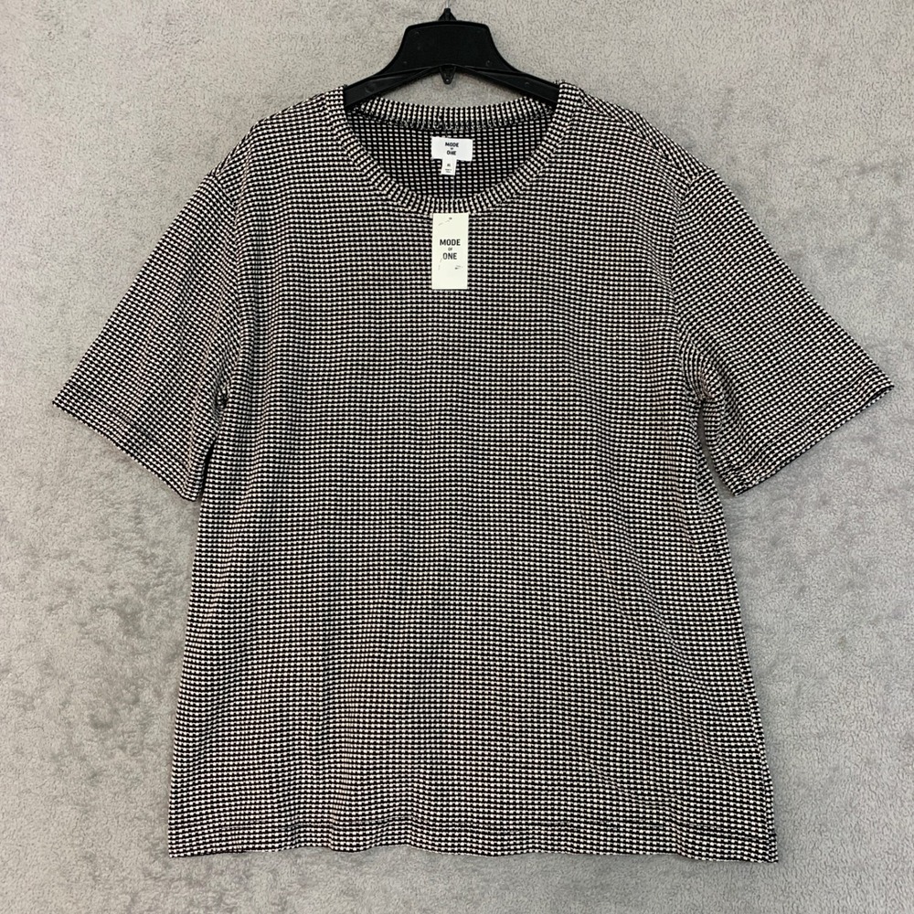 NWT Mode of One Seas Knit FXTR Men's XL Black Cotton Blend Textured Shirt